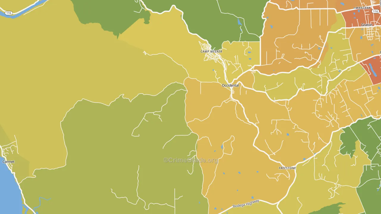 95465, CA Map of Vehicle Theft Rates