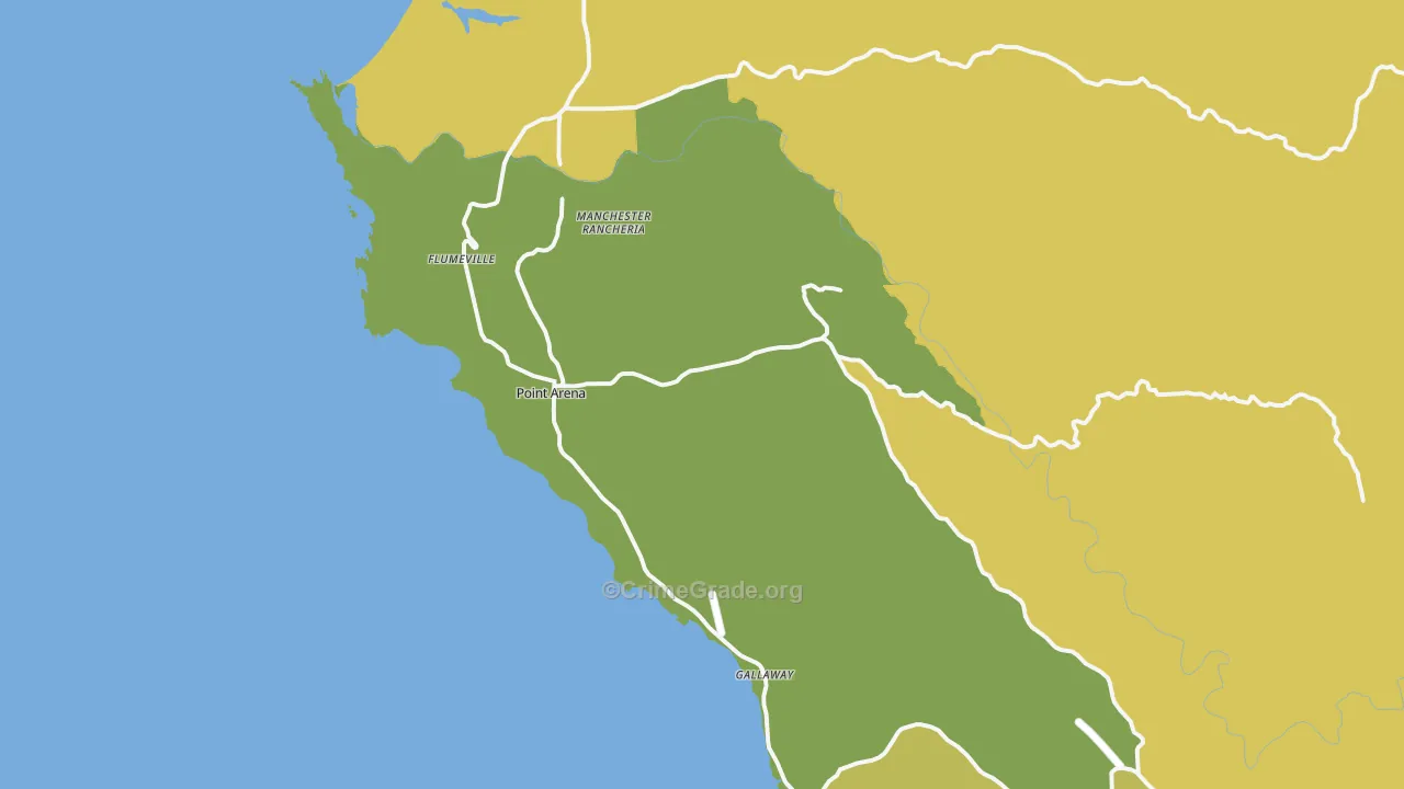 95468, CA Map of Vehicle Theft Rates