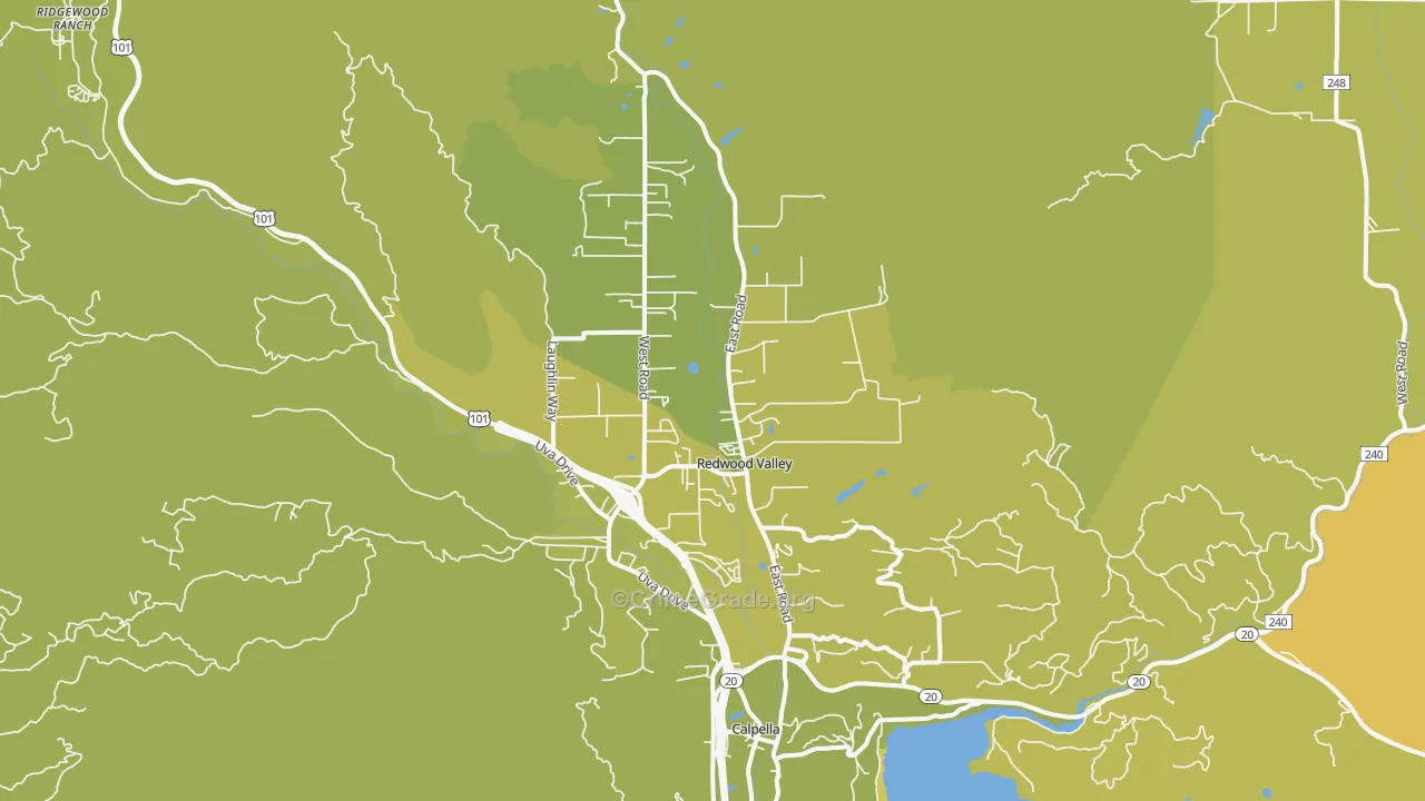 95470, CA Map of Vehicle Theft Rates