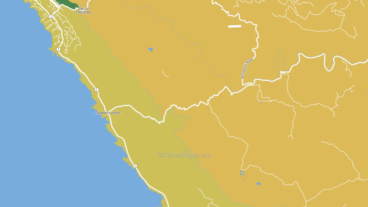 95480, CA Map of Vehicle Theft Rates