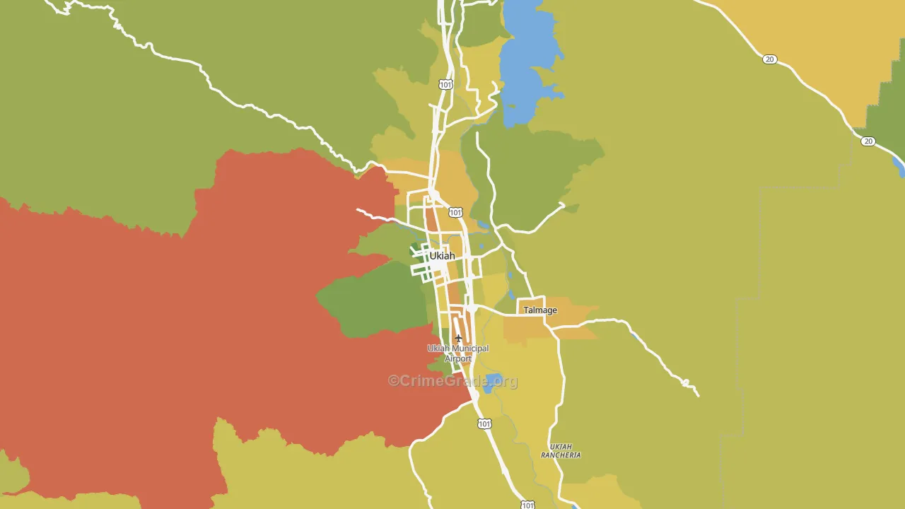 95482, CA Map of Vehicle Theft Rates