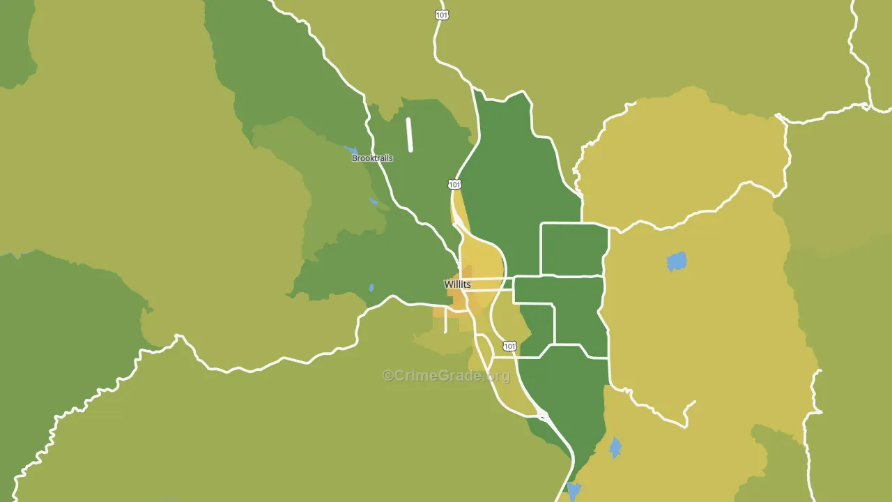 95490, CA Map of Vehicle Theft Rates