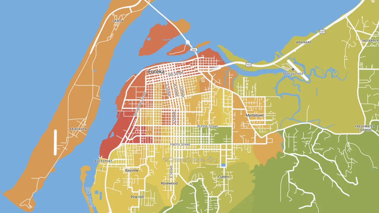 95501, CA Map of Vehicle Theft Rates