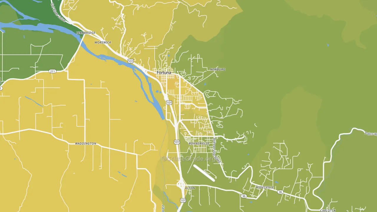 95540, CA Map of Vehicle Theft Rates
