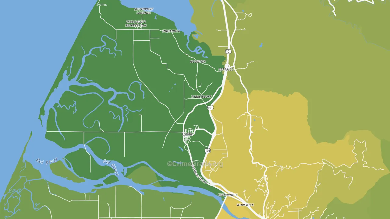 95551, CA Map of Vehicle Theft Rates