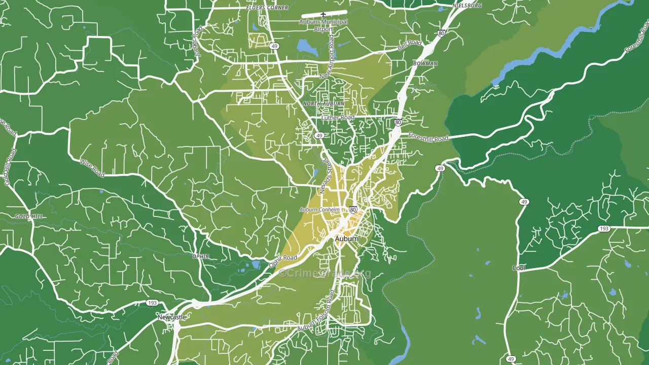 95603, CA Map of Vehicle Theft Rates