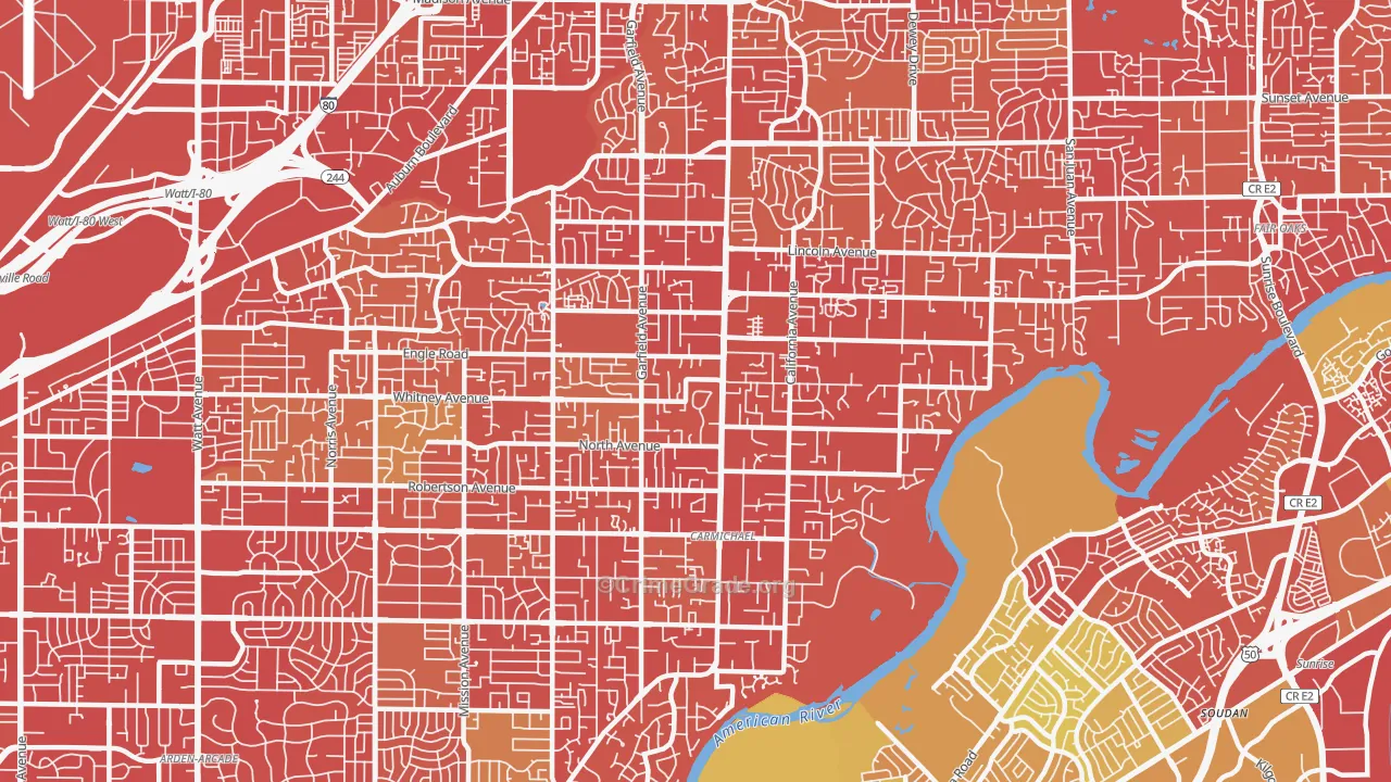 95608, CA Map of Vehicle Theft Rates