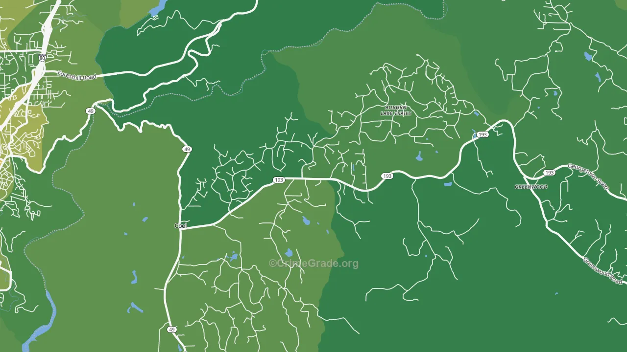 95614, CA Map of Vehicle Theft Rates