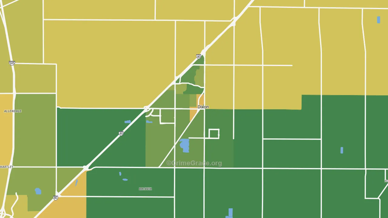 95620, CA Map of Vehicle Theft Rates