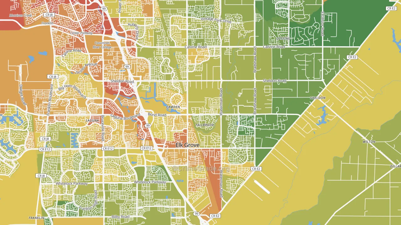 95624, CA Map of Vehicle Theft Rates