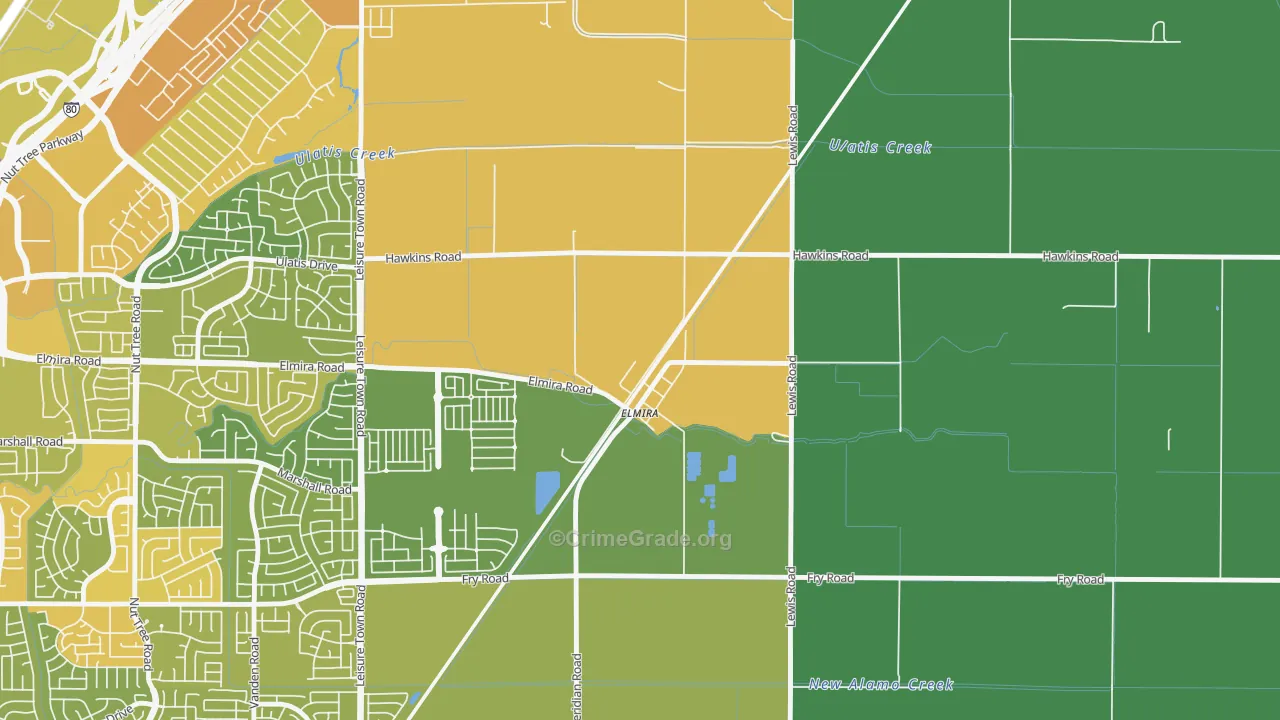 95625, CA Map of Vehicle Theft Rates