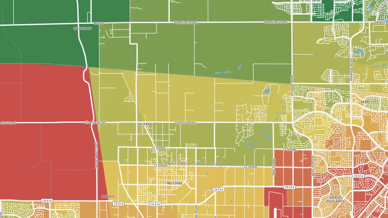 95626, CA Map of Vehicle Theft Rates