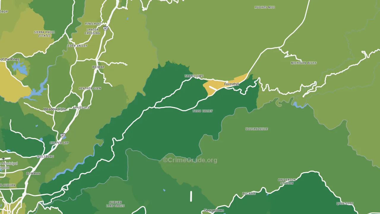 95631, CA Map of Vehicle Theft Rates