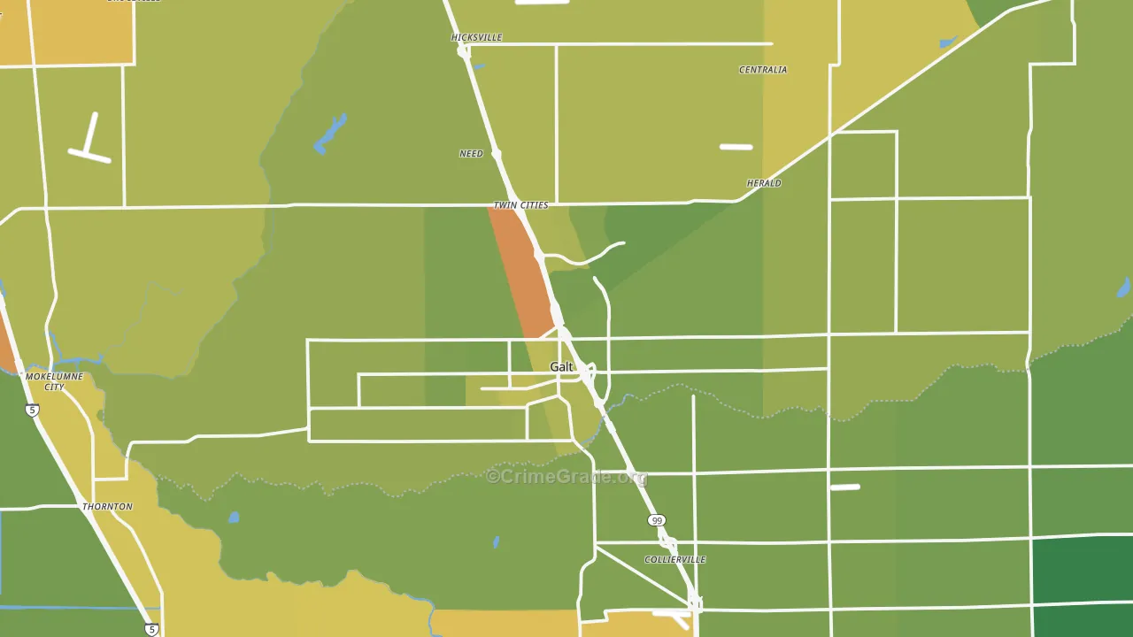95632, CA Map of Vehicle Theft Rates