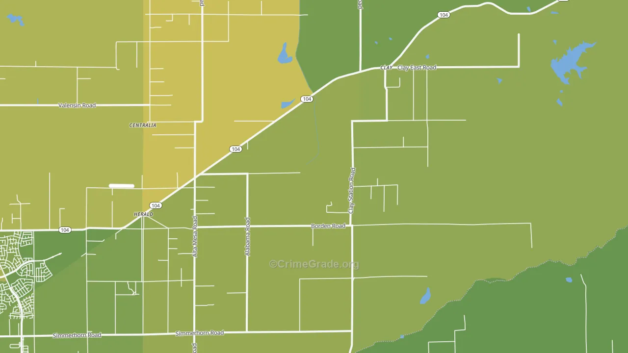 95638, CA Map of Vehicle Theft Rates
