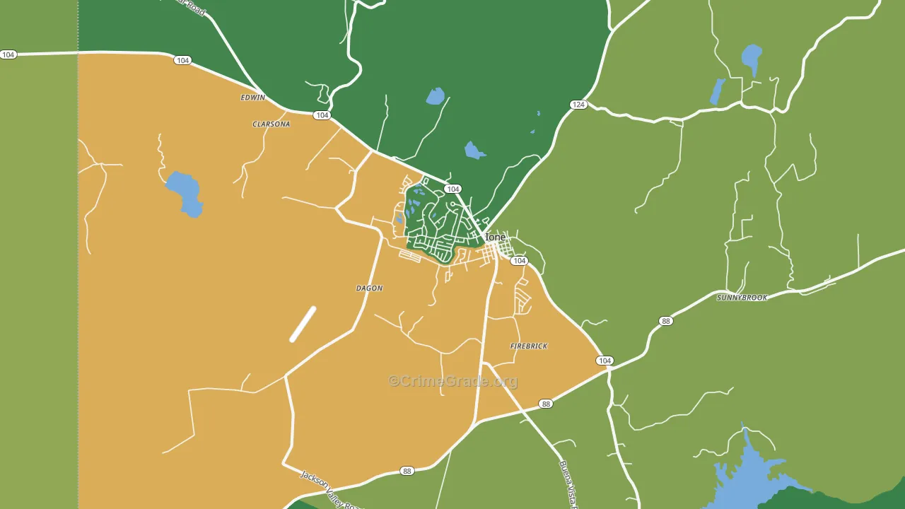 95640, CA Map of Vehicle Theft Rates