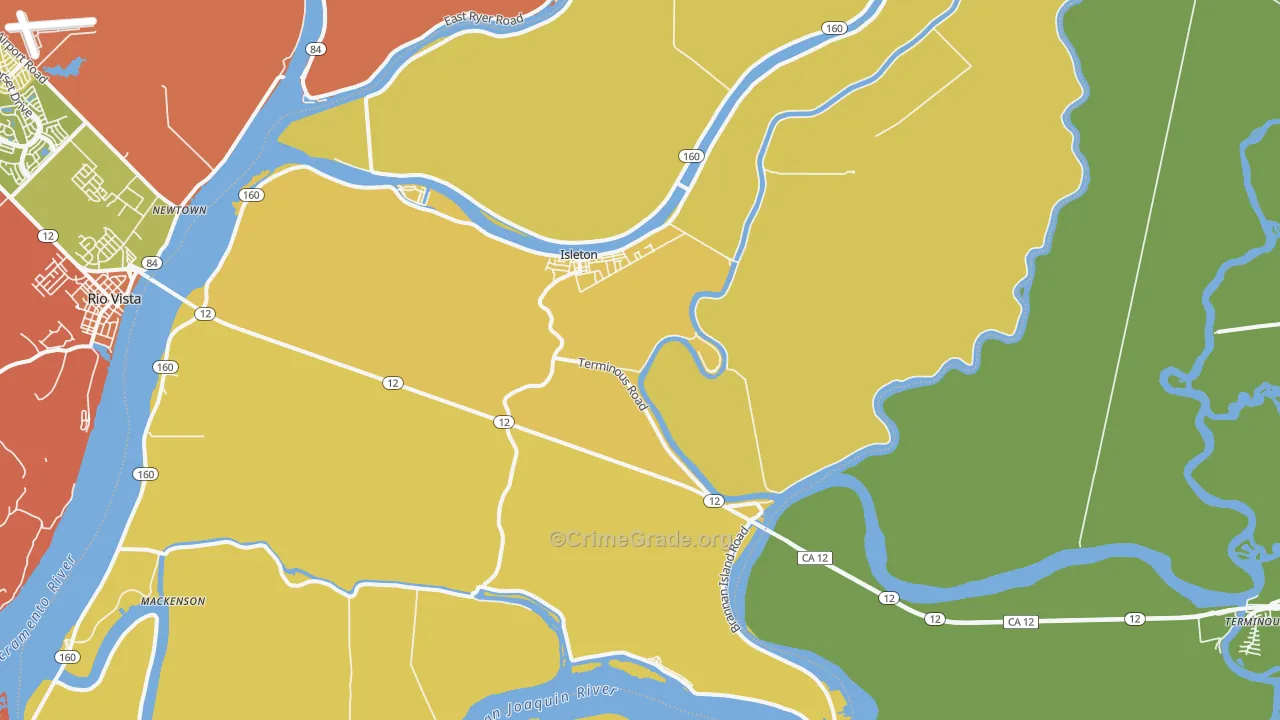 95641, CA Map of Vehicle Theft Rates