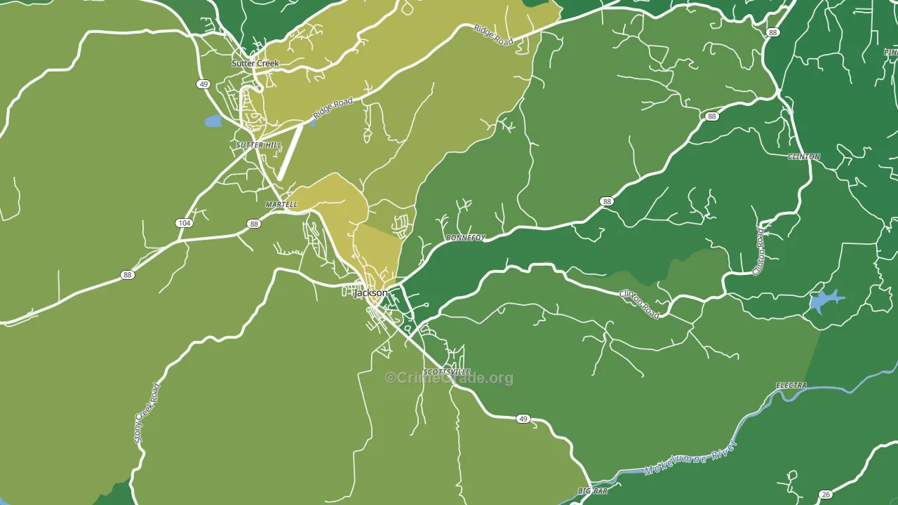 95642, CA Map of Vehicle Theft Rates