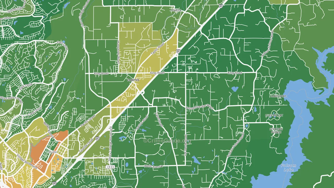 95650, CA Map of Vehicle Theft Rates