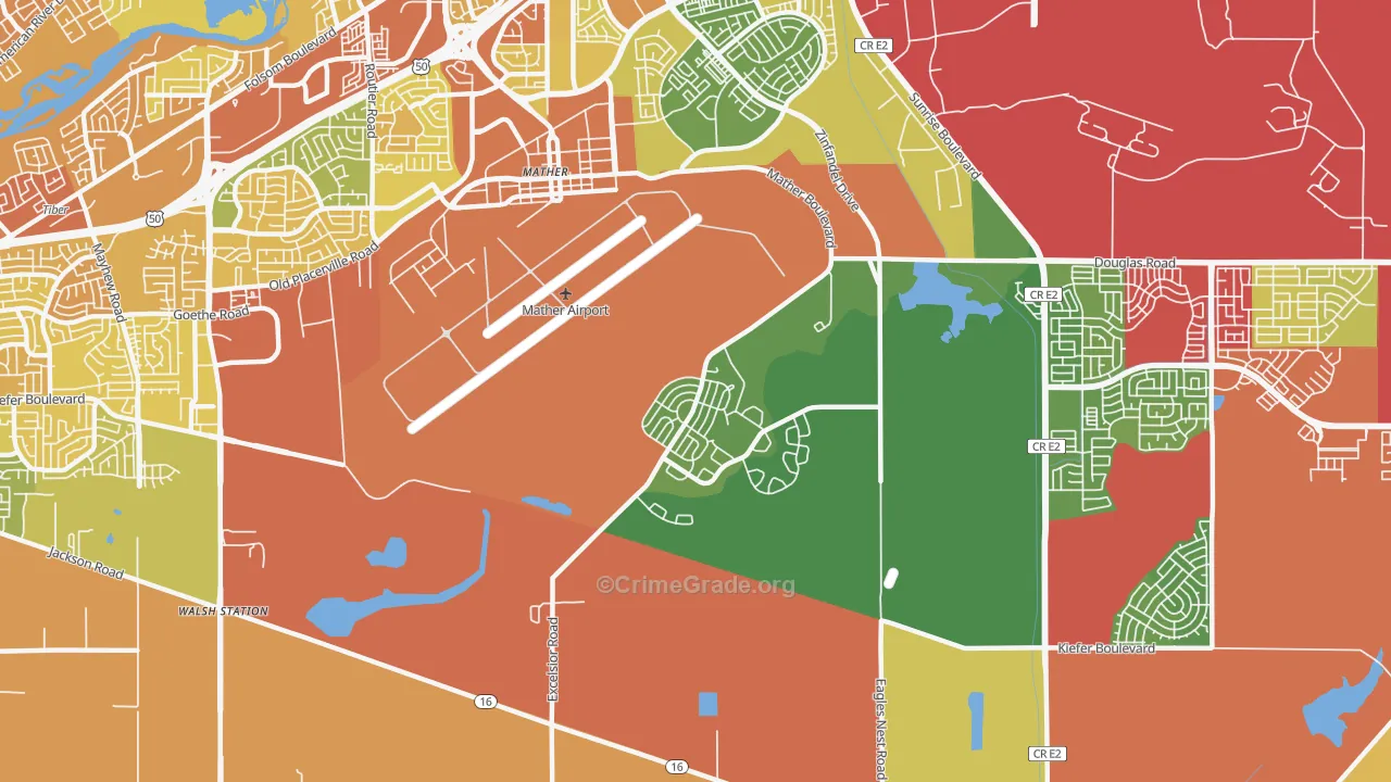 95655, CA Map of Vehicle Theft Rates