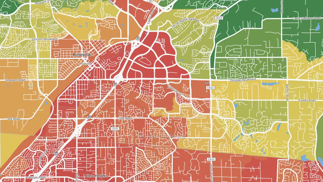 95661, CA Map of Vehicle Theft Rates