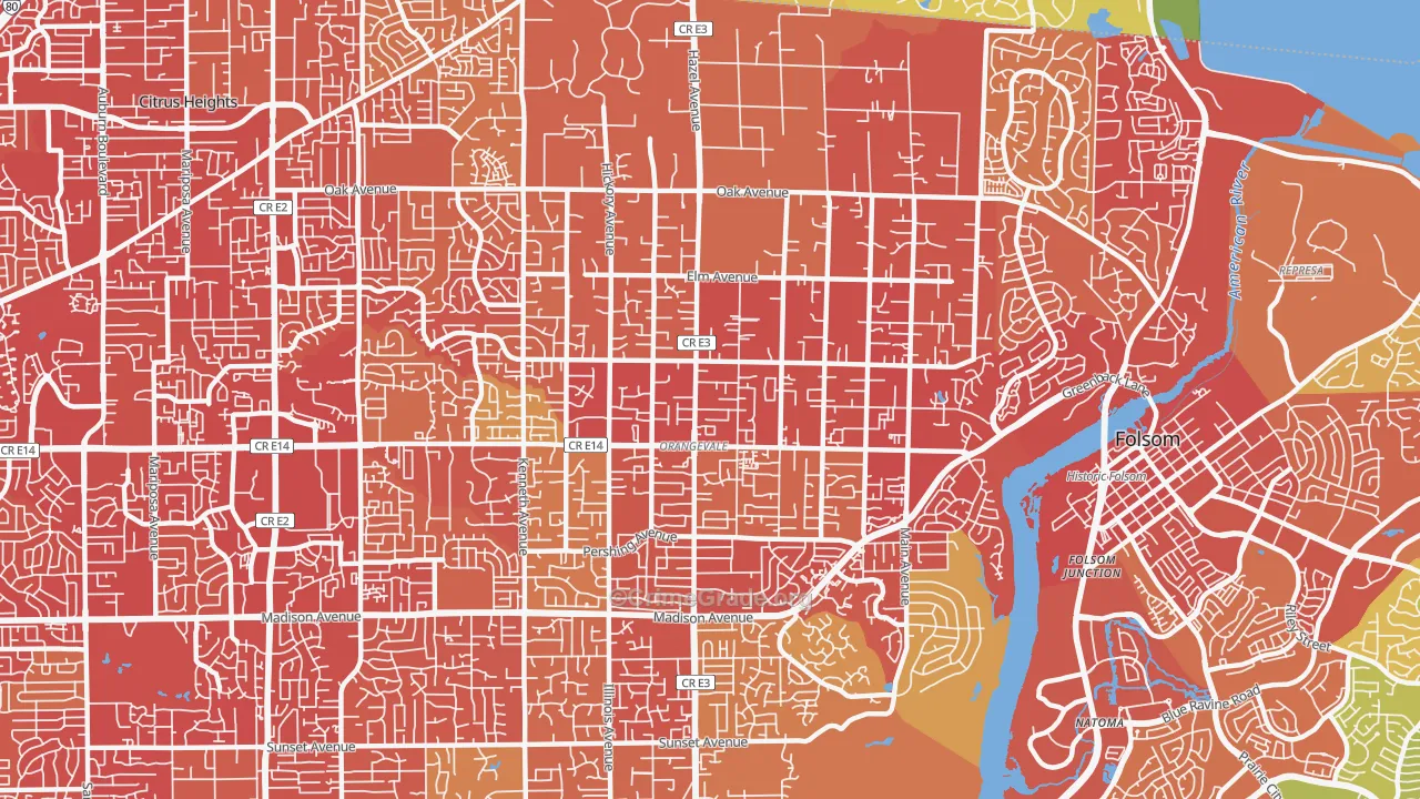 95662, CA Map of Vehicle Theft Rates