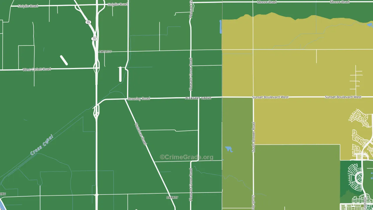 95668, CA Map of Vehicle Theft Rates
