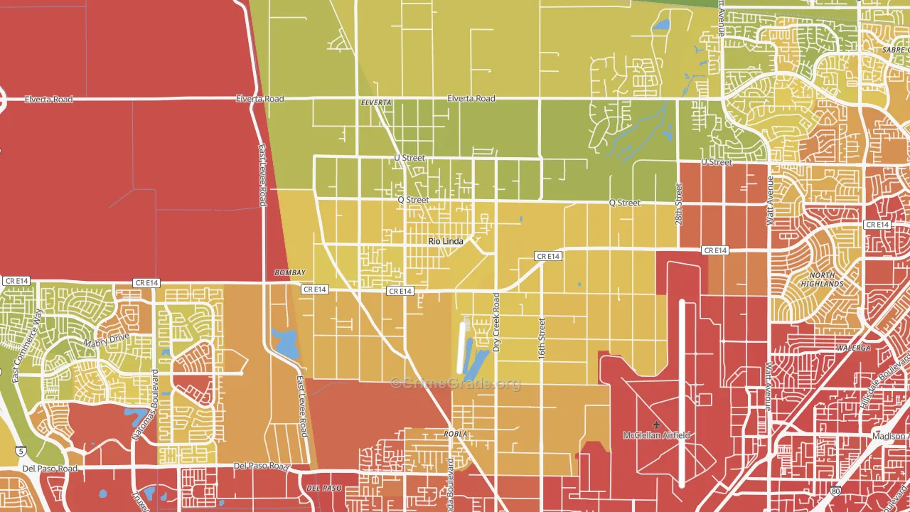 95673, CA Map of Vehicle Theft Rates