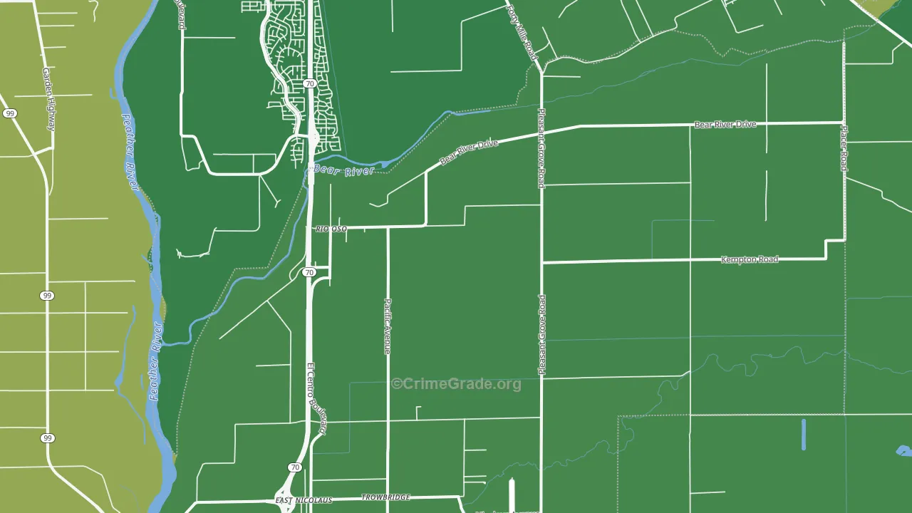 95674, CA Map of Vehicle Theft Rates