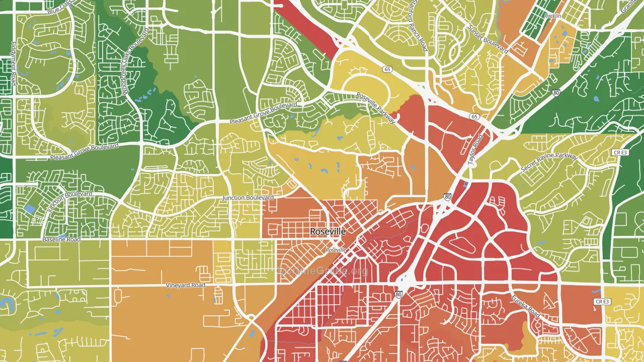 95678, CA Map of Vehicle Theft Rates