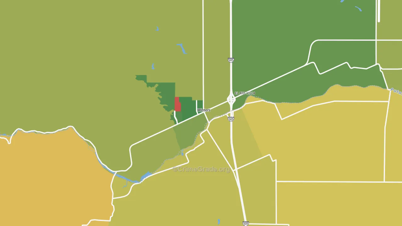 95694, CA Map of Vehicle Theft Rates
