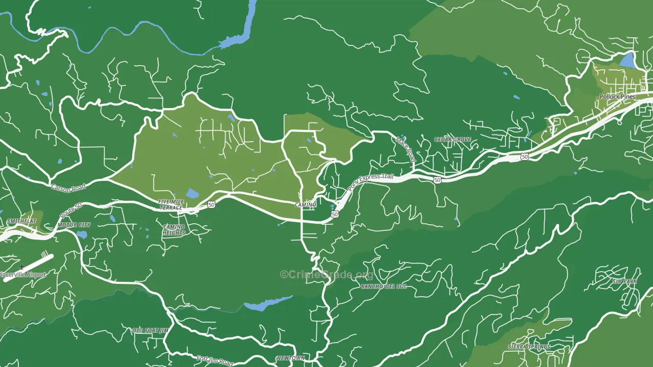 95709, CA Map of Vehicle Theft Rates