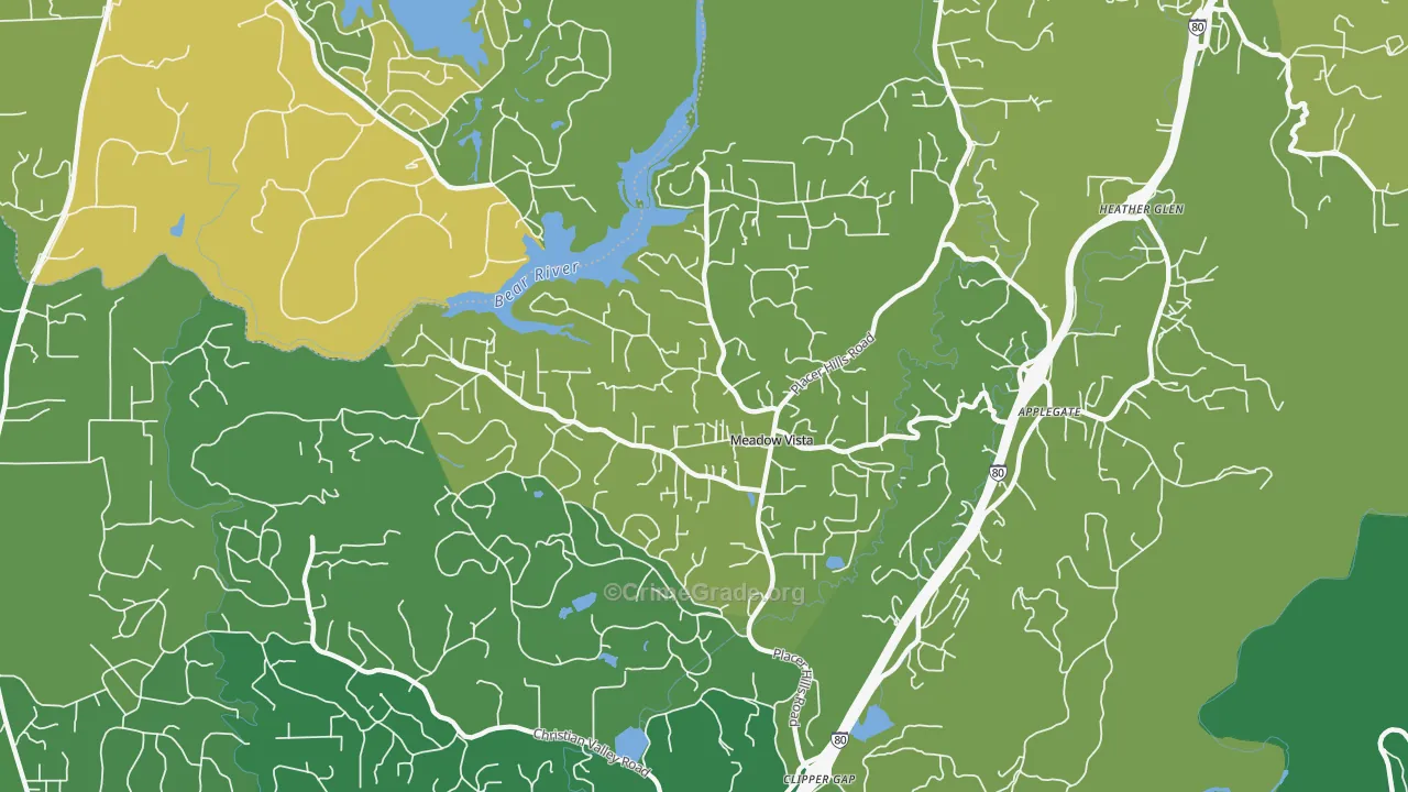 95722, CA Map of Vehicle Theft Rates