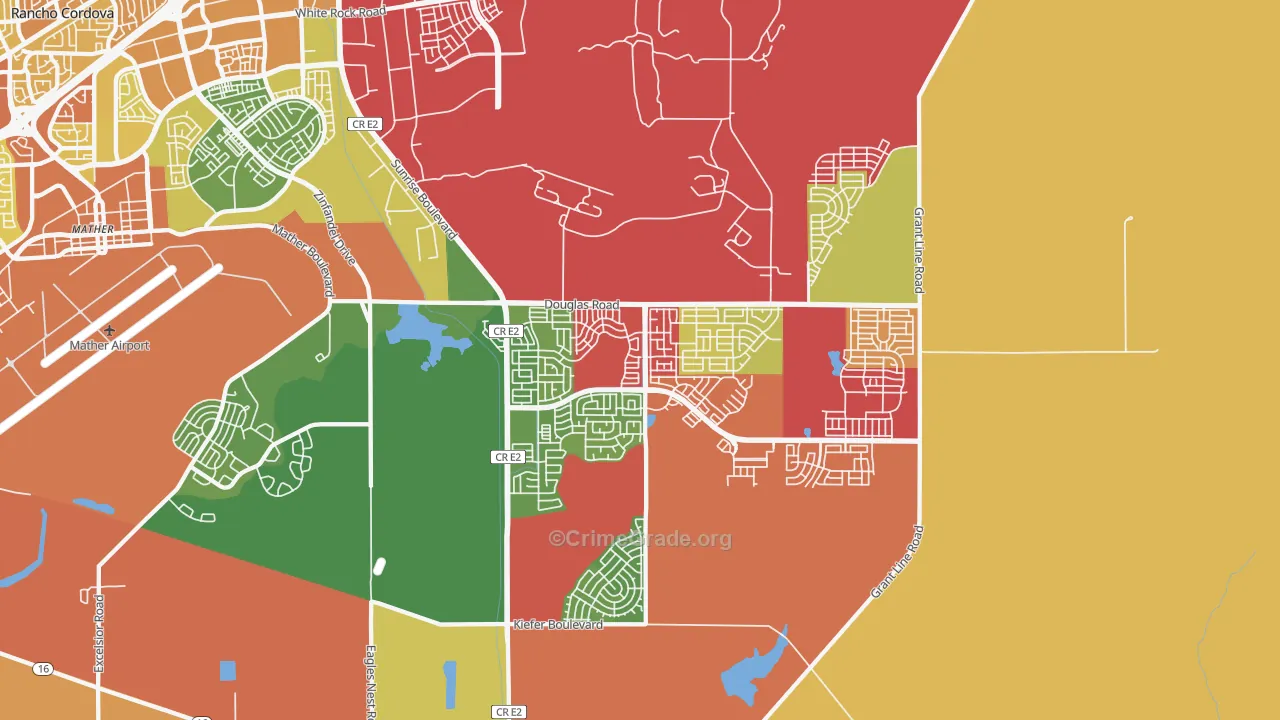 95742, CA Map of Vehicle Theft Rates