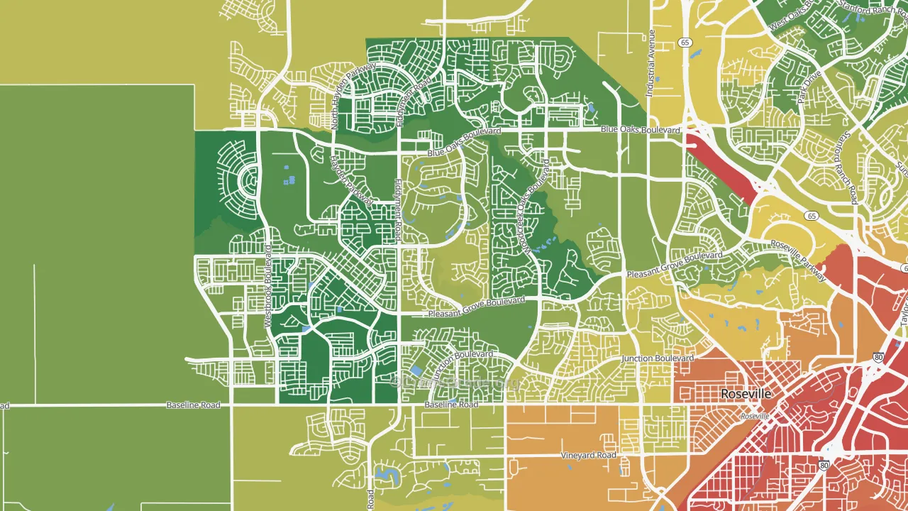 95747, CA Map of Vehicle Theft Rates