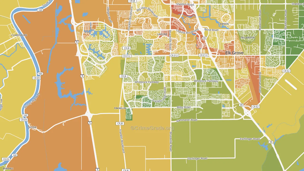 95757, CA Map of Vehicle Theft Rates