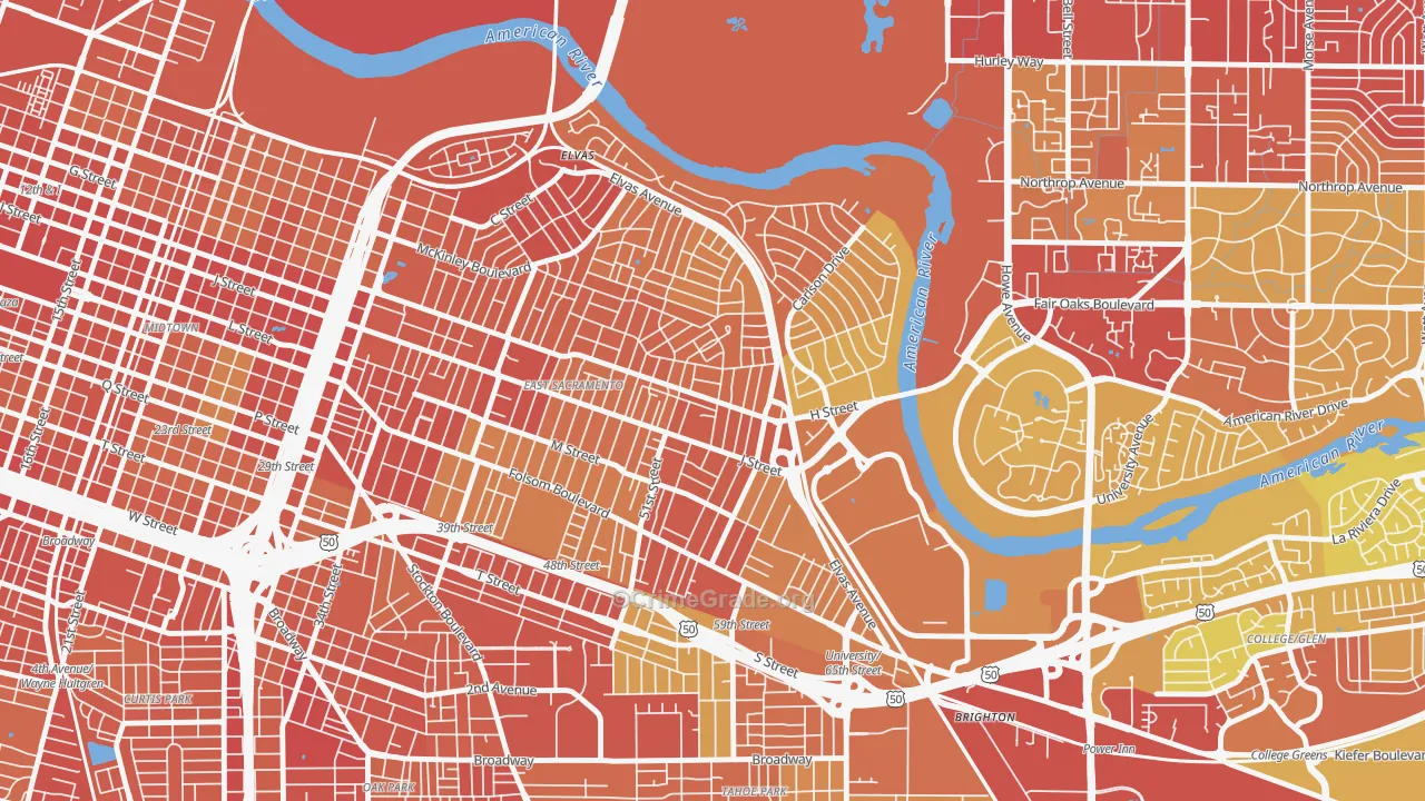 95819, CA Map of Vehicle Theft Rates