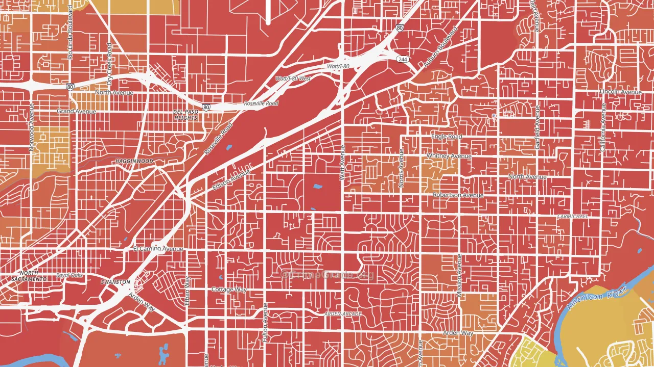95821, CA Map of Vehicle Theft Rates