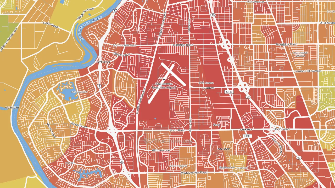 95822, CA Map of Vehicle Theft Rates