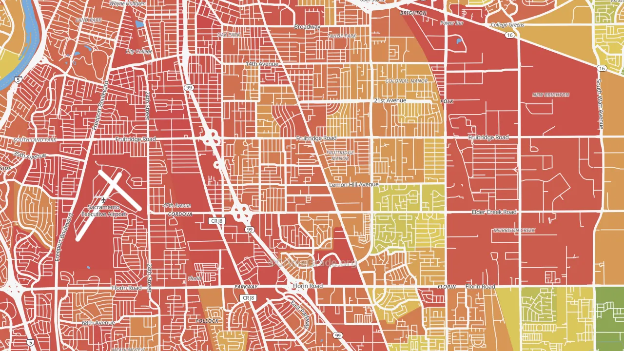 95824, CA Map of Vehicle Theft Rates