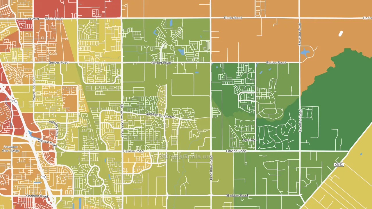 95829, CA Map of Vehicle Theft Rates
