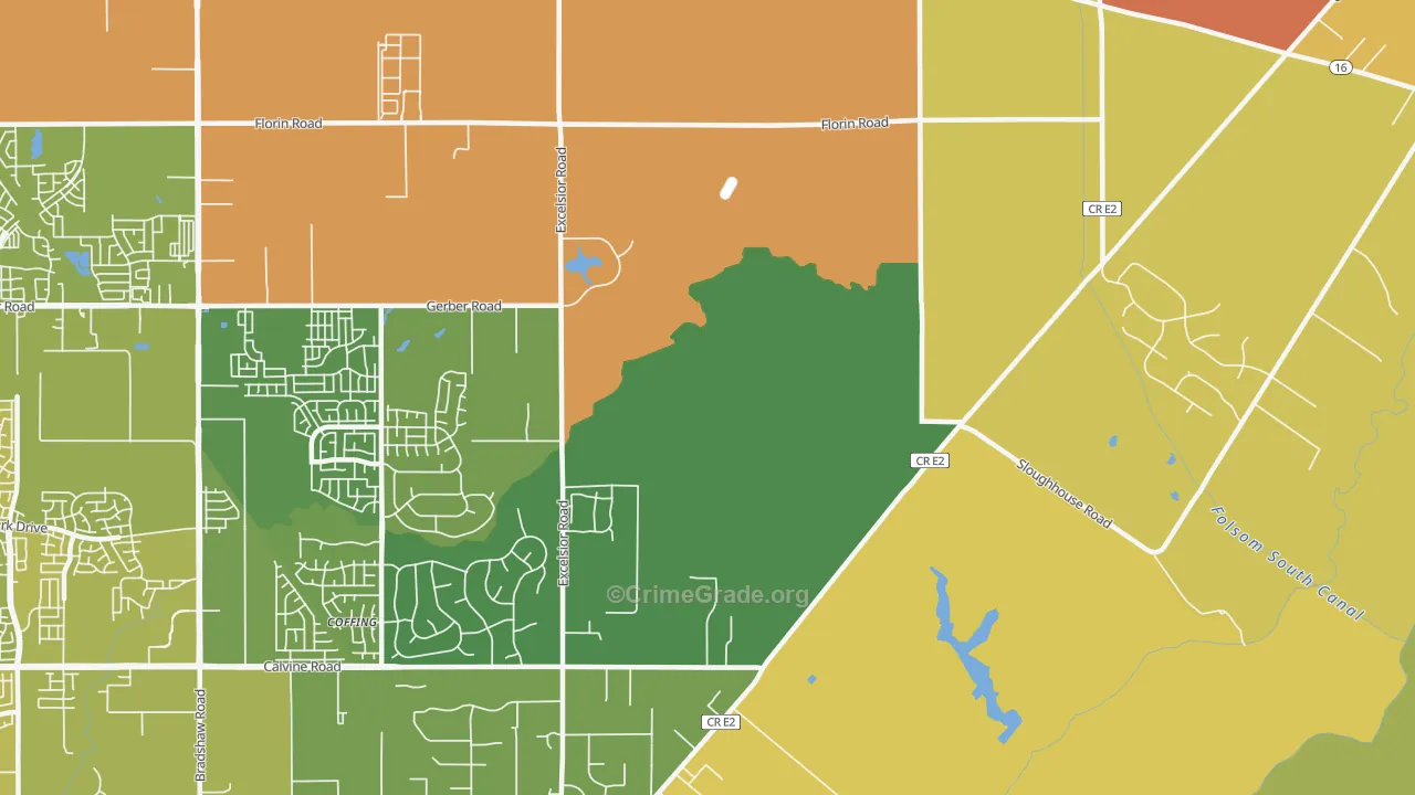 95830, CA Map of Vehicle Theft Rates