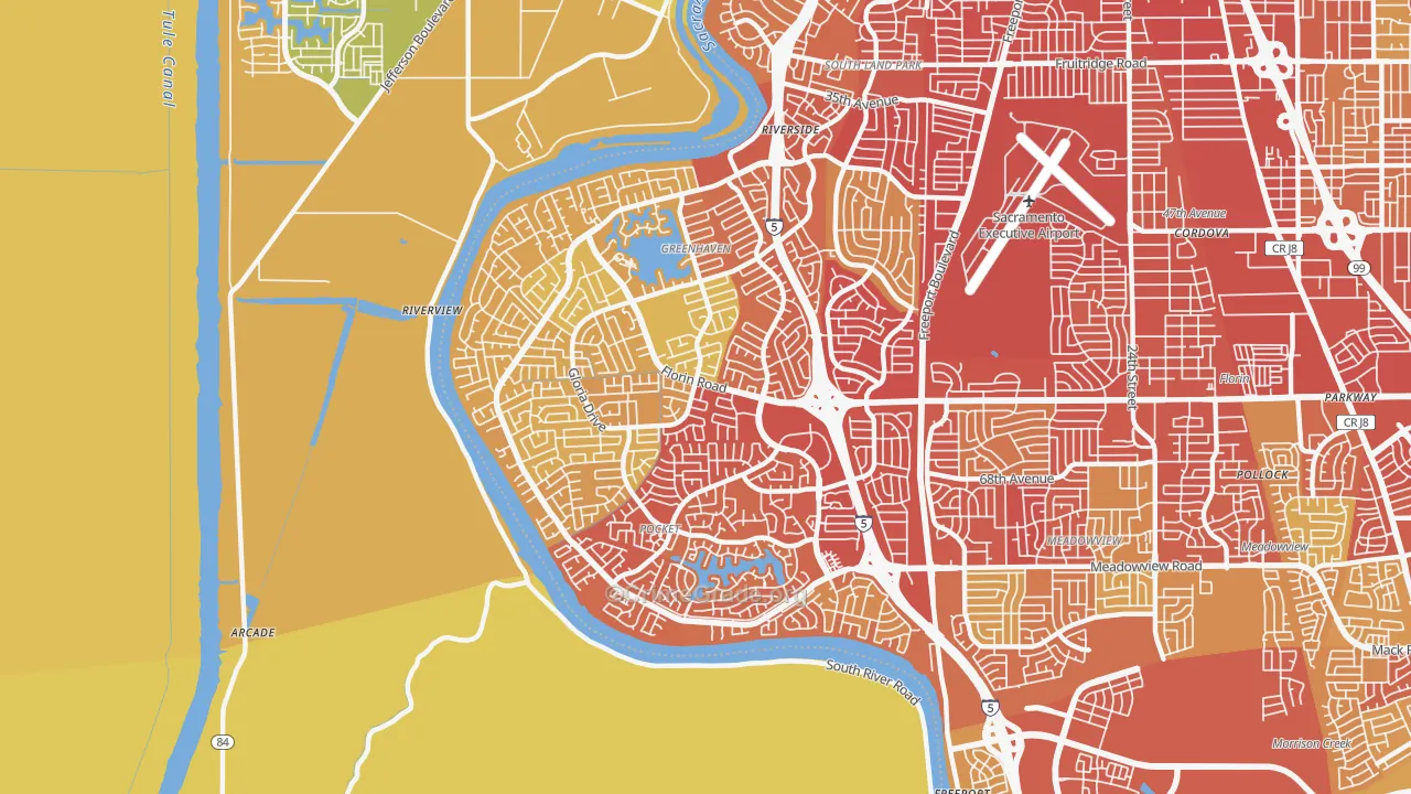95831, CA Map of Vehicle Theft Rates