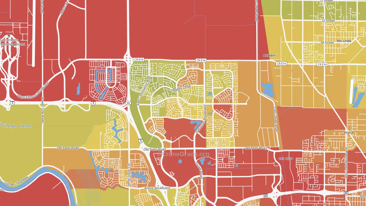 95835, CA Map of Vehicle Theft Rates