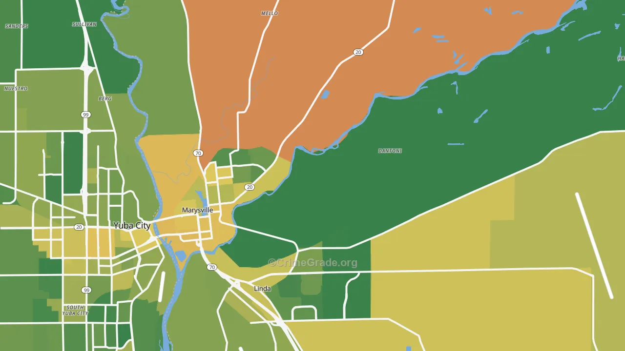 95901, CA Map of Vehicle Theft Rates