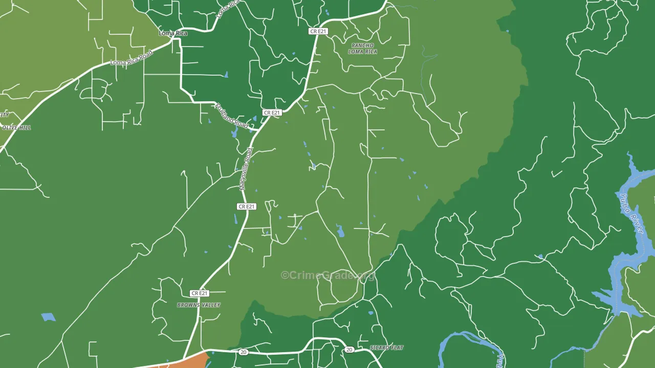 95918, CA Map of Vehicle Theft Rates