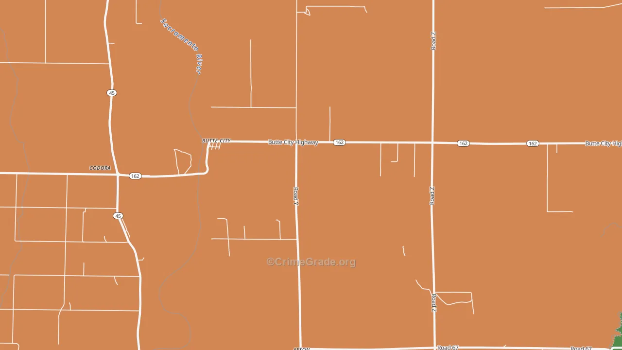 95920, CA Map of Vehicle Theft Rates
