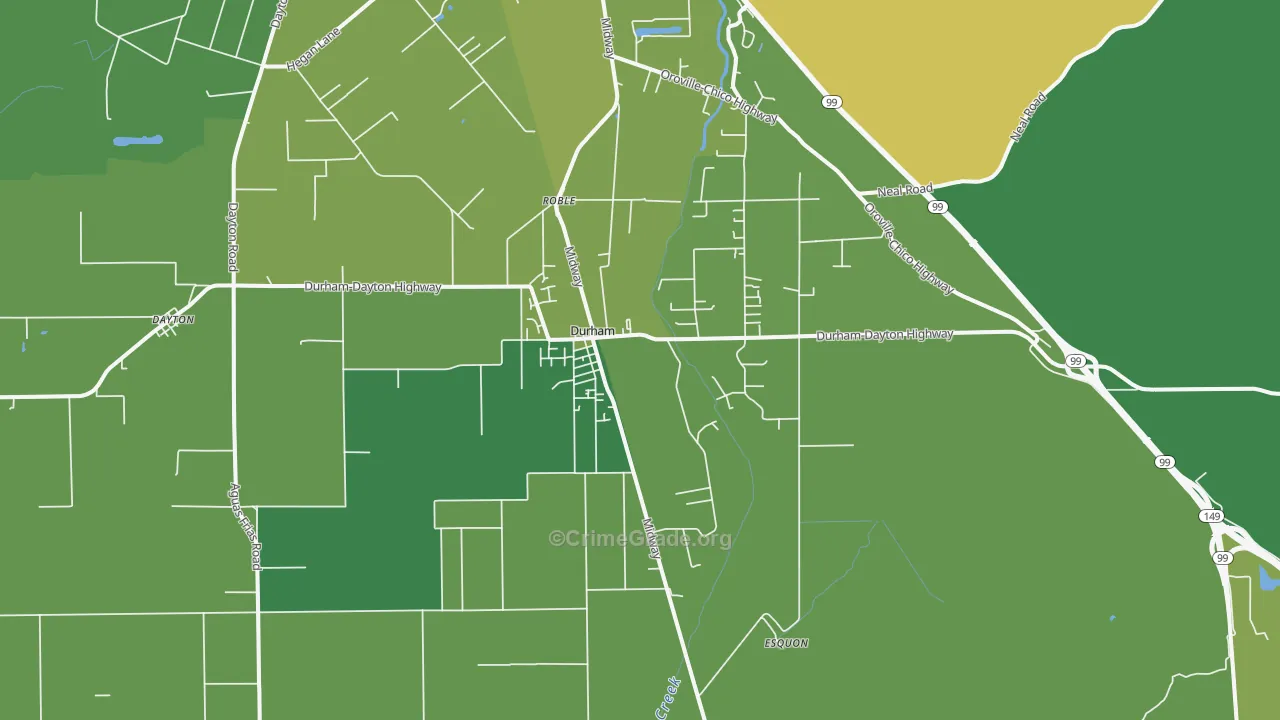 95938, CA Map of Vehicle Theft Rates