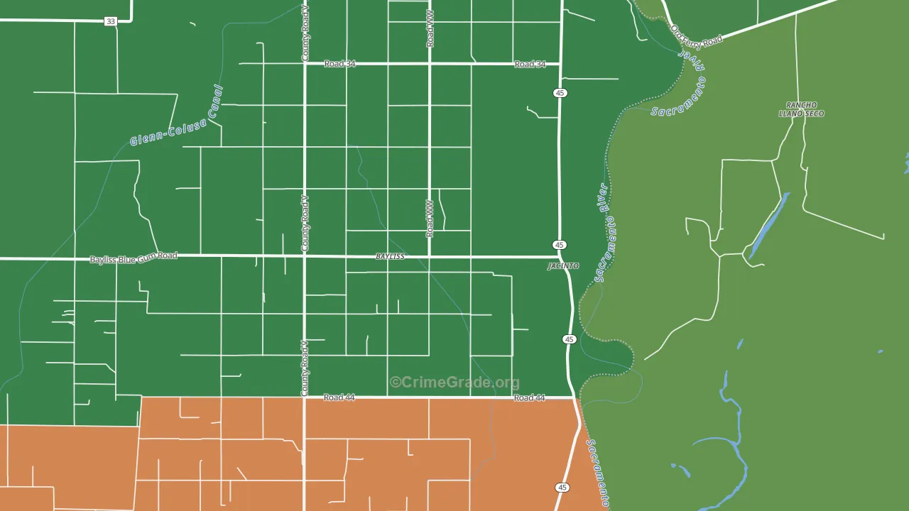 95943, CA Map of Vehicle Theft Rates