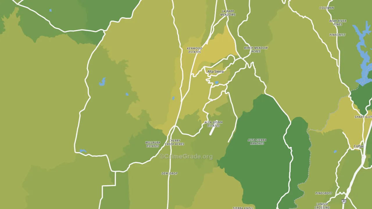 95949, CA Map of Vehicle Theft Rates